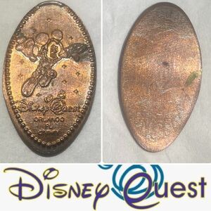 Disney Quest Mickey Mouse Floating In Space Elongated Penny Orlando FL Retired